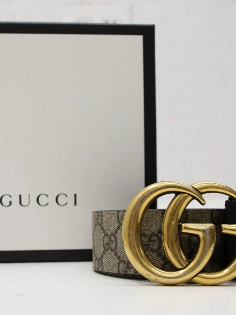 GUCCI GG Belt With Double G Buckle 'Black' Size 90/36